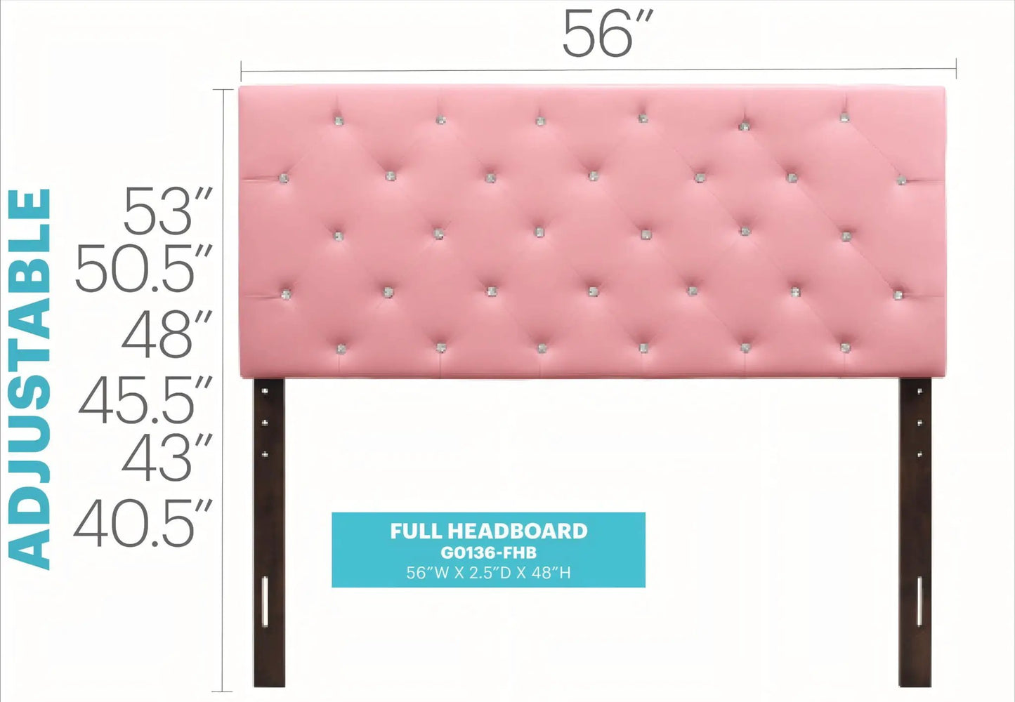 Panel Headboard with Faux Jewel Button Tufting