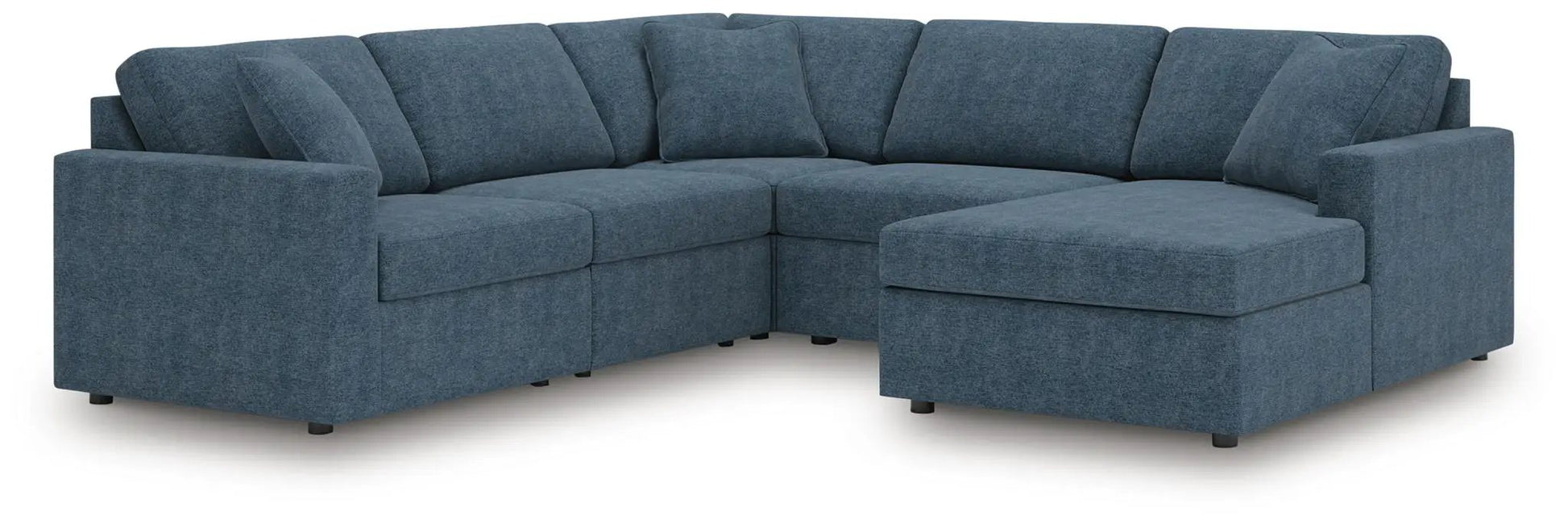 Modmax Sectional Ink in blue fabric with chaise, L-shaped stationary sofa on Tampa Home & Garden Store