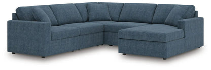 Modmax Sectional Ink in blue fabric with chaise, L-shaped stationary sofa on Tampa Home & Garden Store