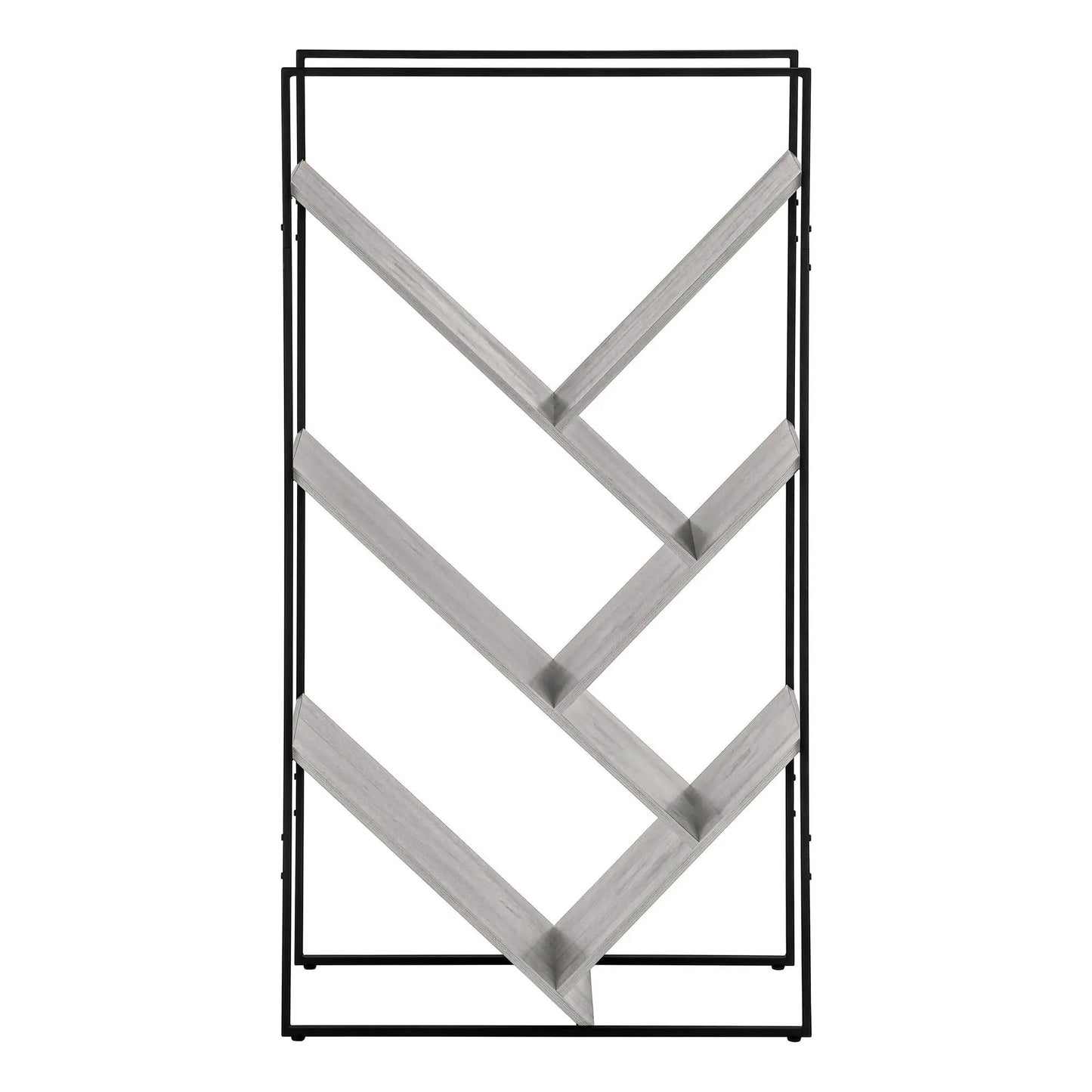 3-tier black metal etagere with light wood X-brace shelves by Unique Piece Furniture on Tampa Home & Garden Store