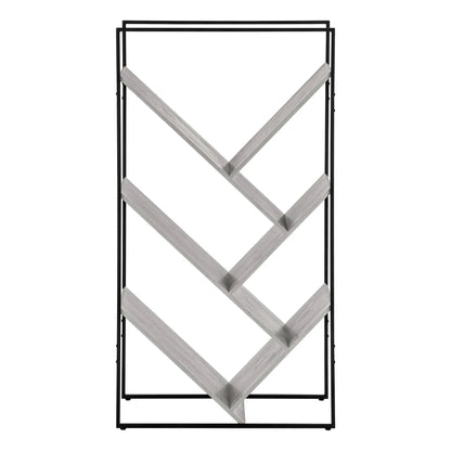 3-tier black metal etagere with light wood X-brace shelves by Unique Piece Furniture on Tampa Home & Garden Store