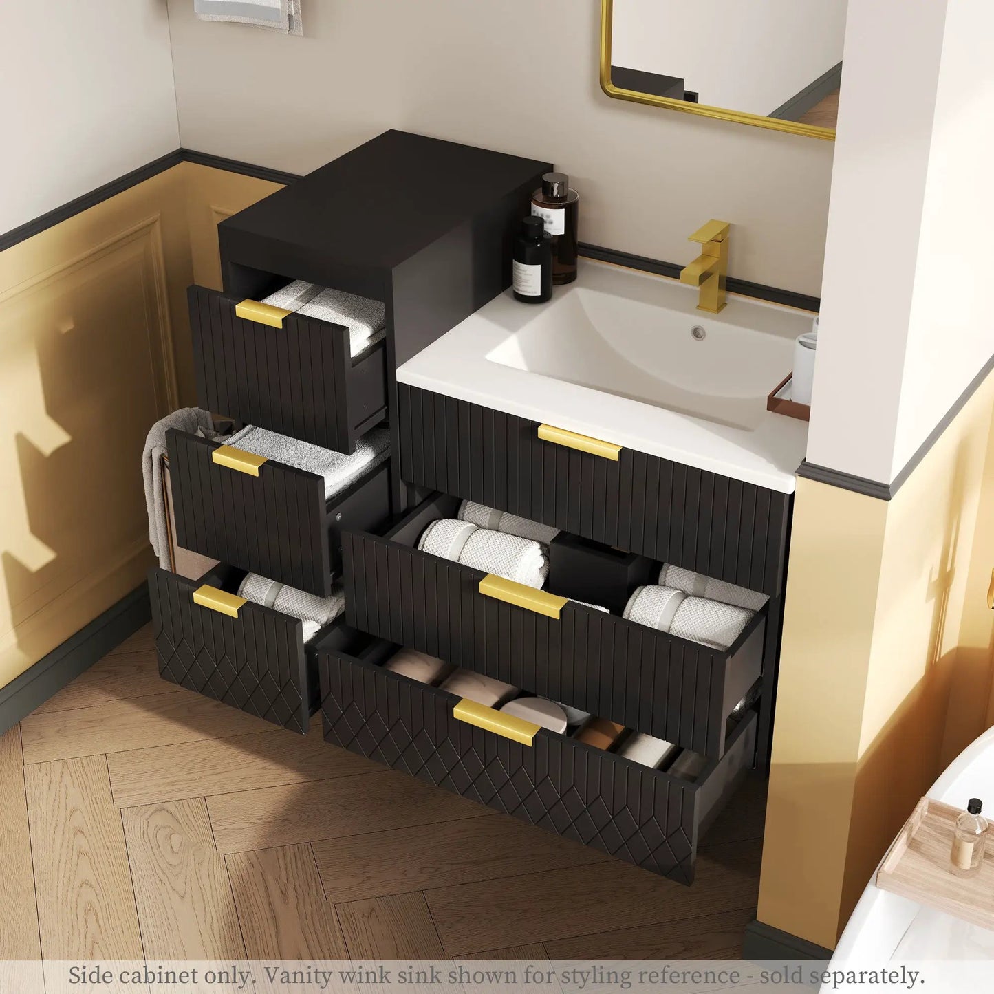 Modern Wall Mounted Floating Cabinet with Drawers