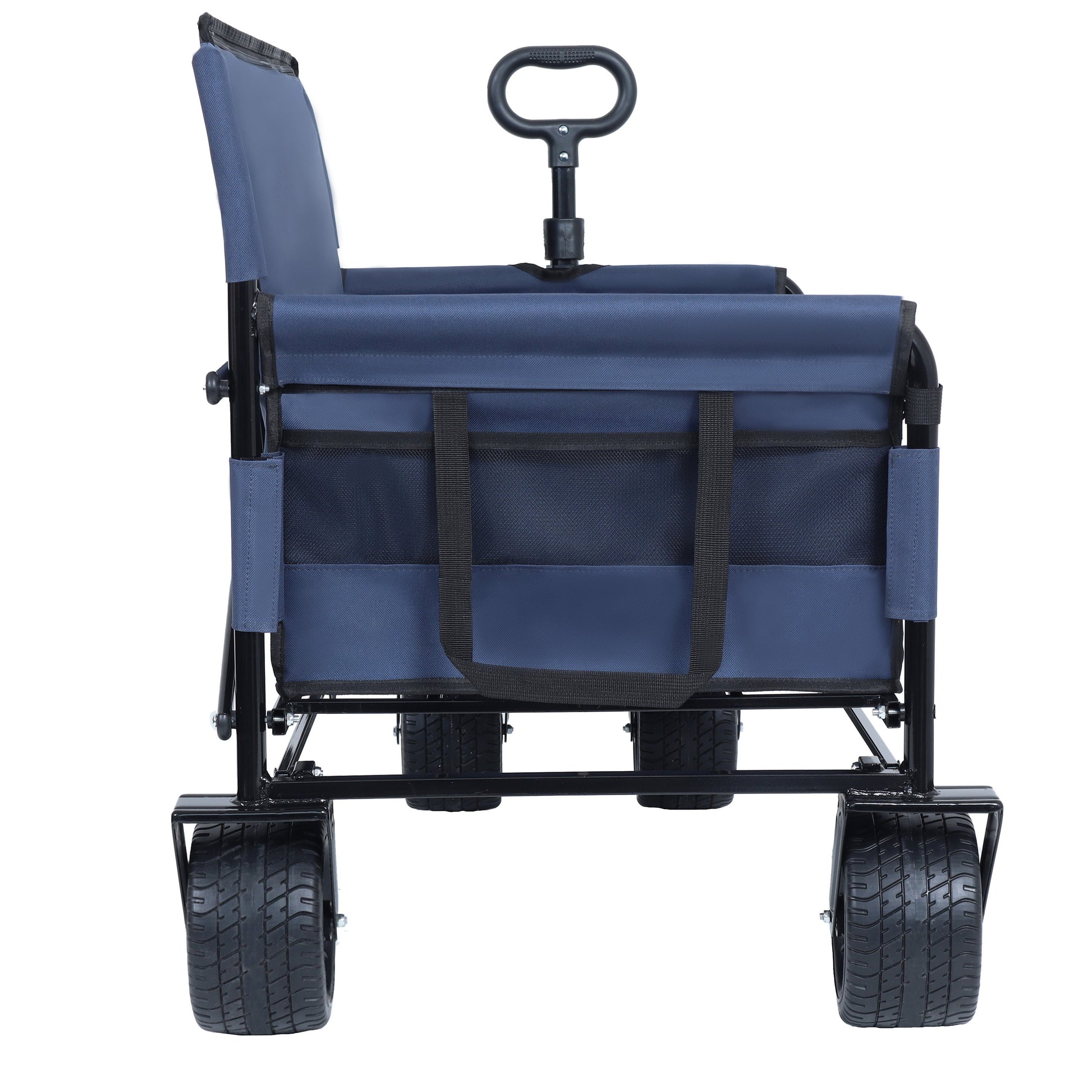 3-in-1 convertible folding wagon cart with bench seat storage navy blue fabric outdoor wagon on Tampa Home & Garden Store