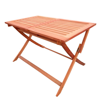 5 Piece Teak Patio Dining Set with Folding Chairs