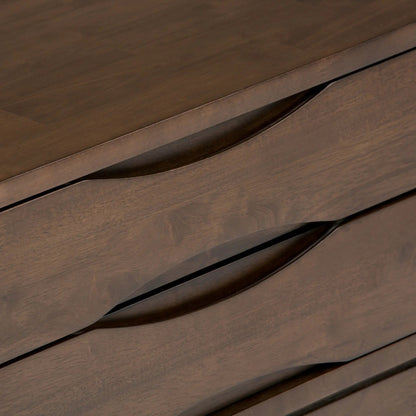 Harper handcrafted end table surface in dark brown wood with visible grain on Tampa Home & Garden Store