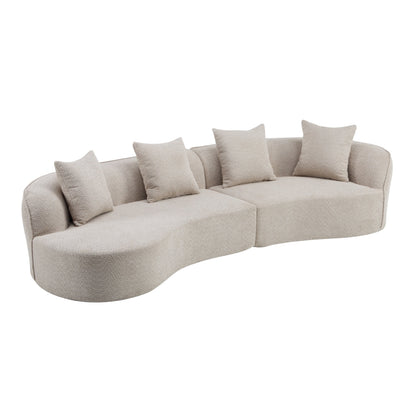 Curved Sectional Sofa and Almond Full Foam