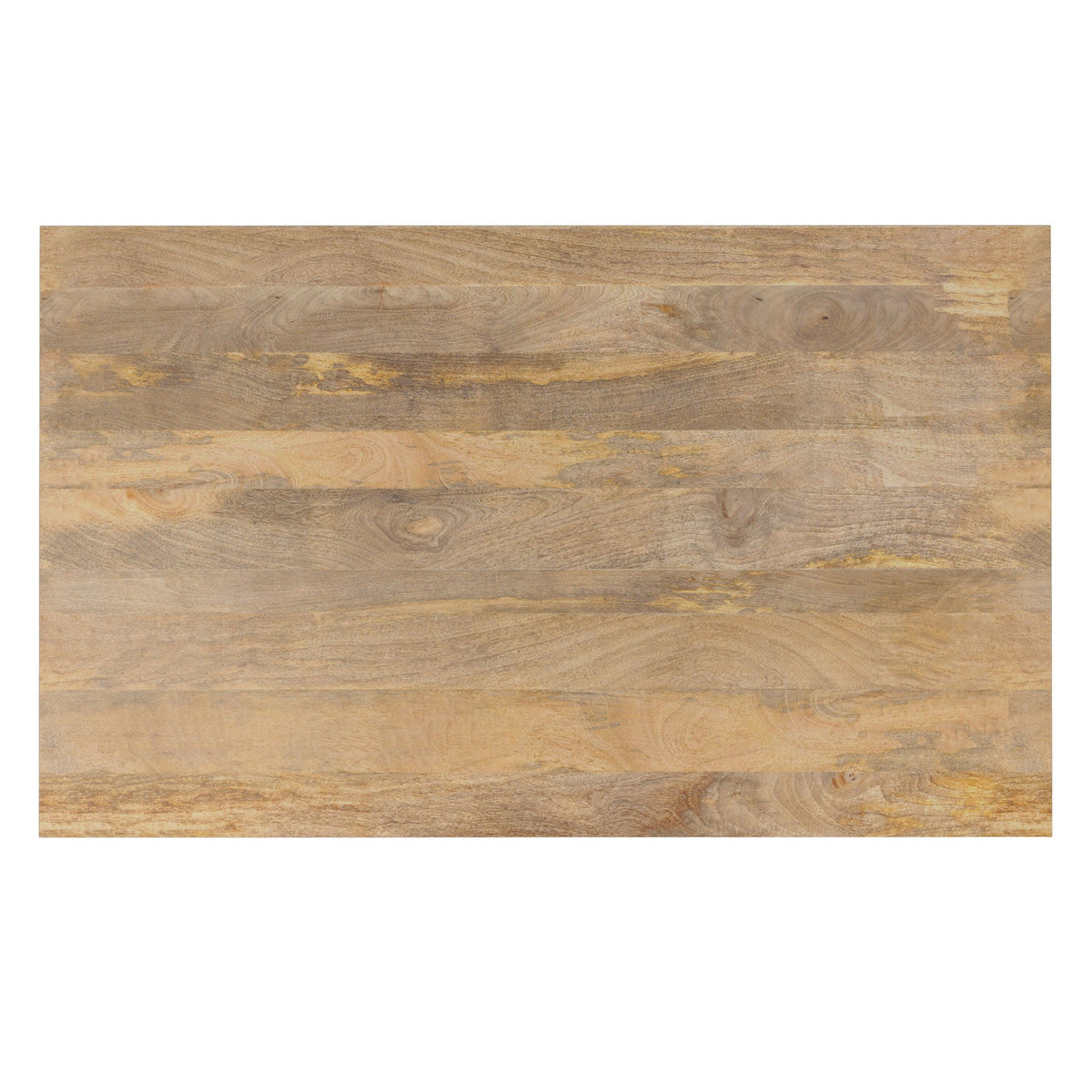 Square mango wood dining table top with natural grain plank surface on Tampa Home & Garden Store