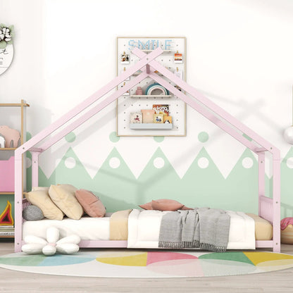 Metal House Bed canopy frame pink metal Unique Piece Furniture for kids on Tampa Home & Garden Store