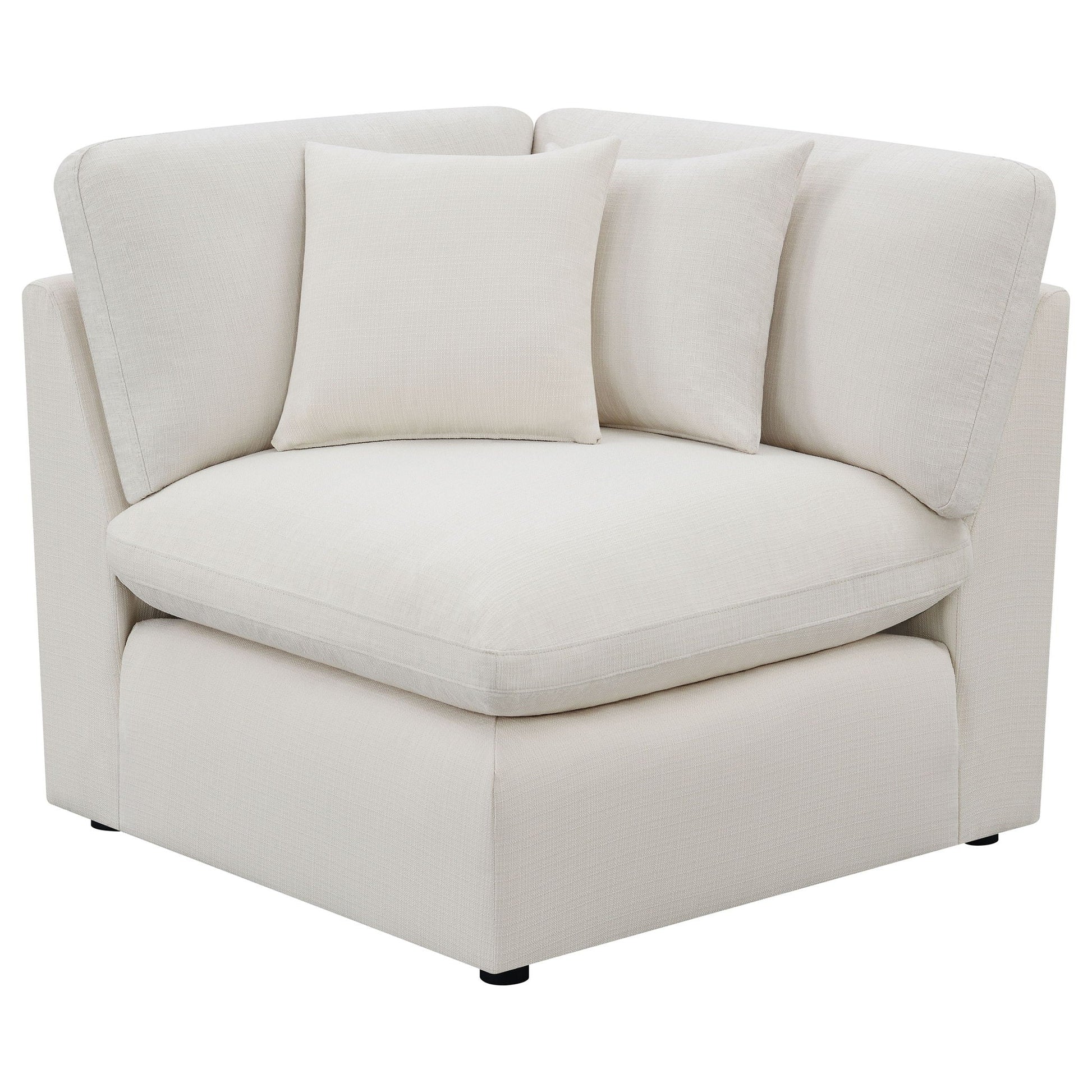 Greeley ivory upholstered modular sectional sofa with curved silhouette on Tampa Home & Garden Store