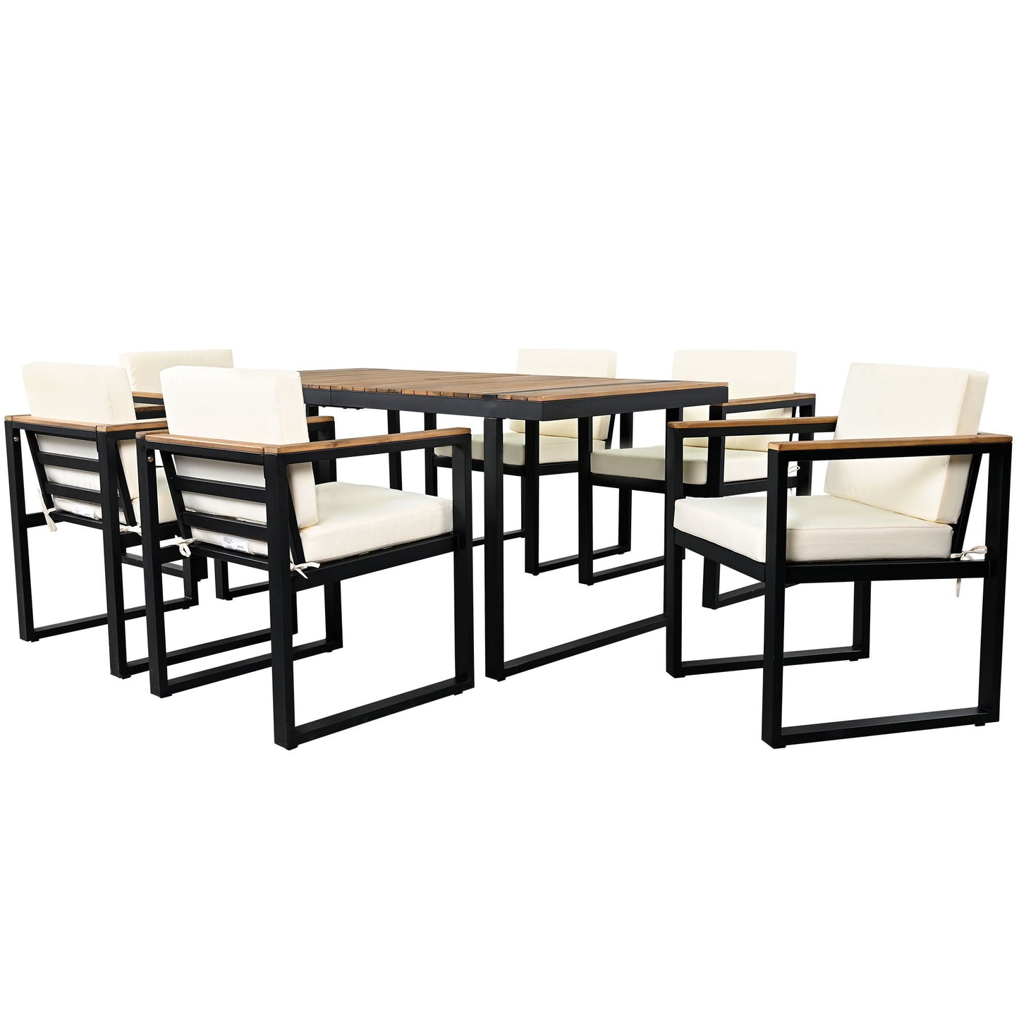 Seven Piece Outdoor Dining Table and Chair Set