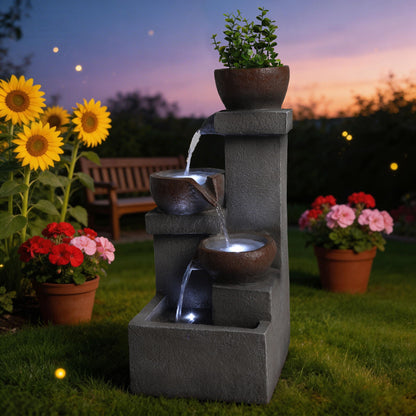 LED Outdoor Garden Waterfall Fountain and Lights