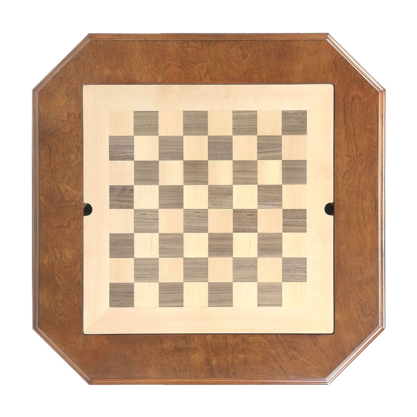 Galini game table walnut frame with light chessboard surface by Unique Piece Furniture on Tampa Home & Garden Store