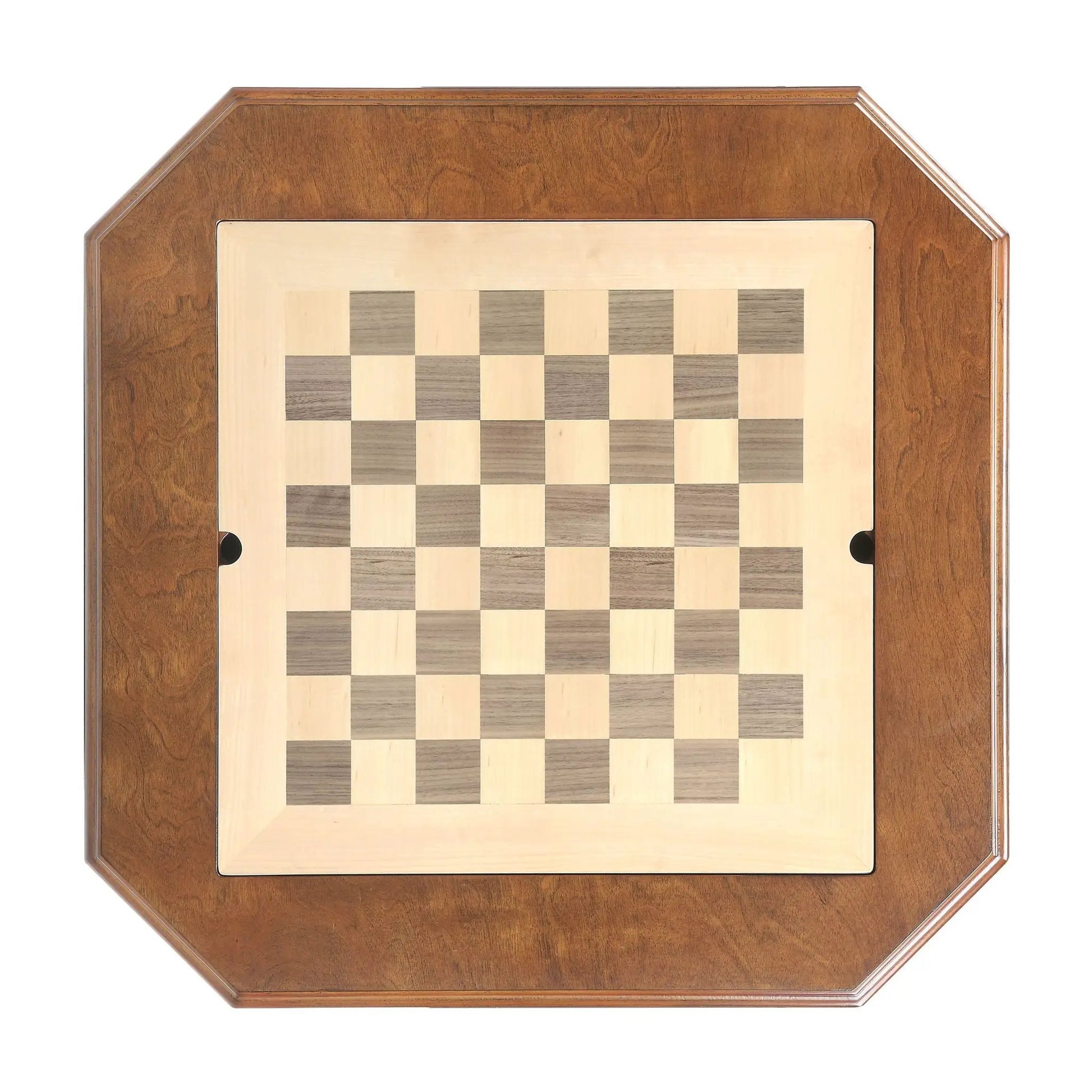 Galini game table walnut frame with light chessboard surface by Unique Piece Furniture on Tampa Home & Garden Store