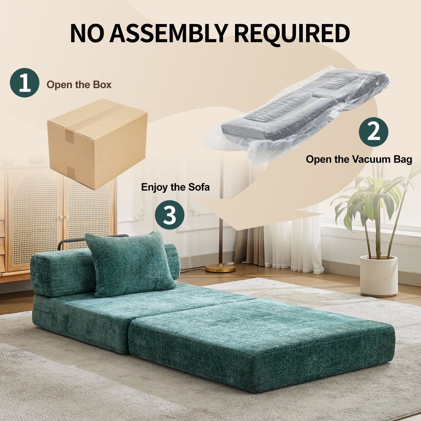 Convertible Floor Sofa Bed and Living Room