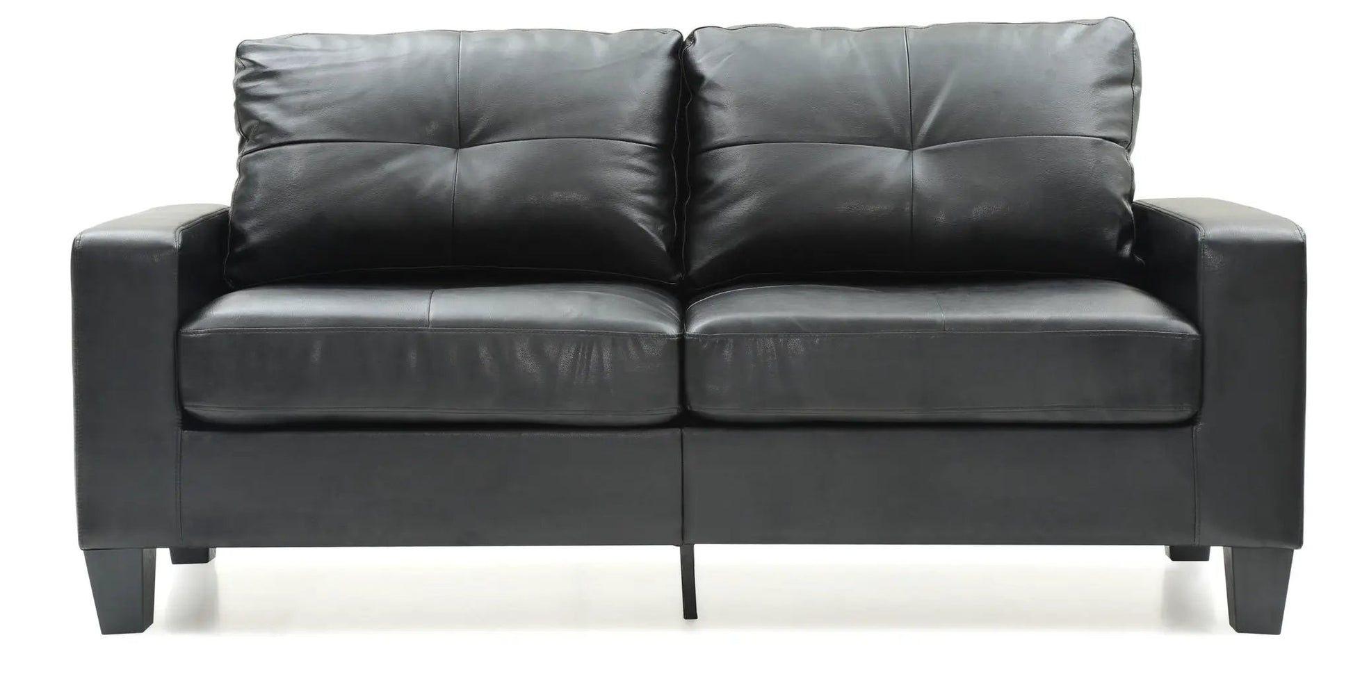 Newbury modular sofa black genuine leather, 2-seat stationary by Unique Piece Furniture on Tampa Home & Garden Store