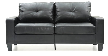 Newbury modular sofa black genuine leather, 2-seat stationary by Unique Piece Furniture on Tampa Home & Garden Store