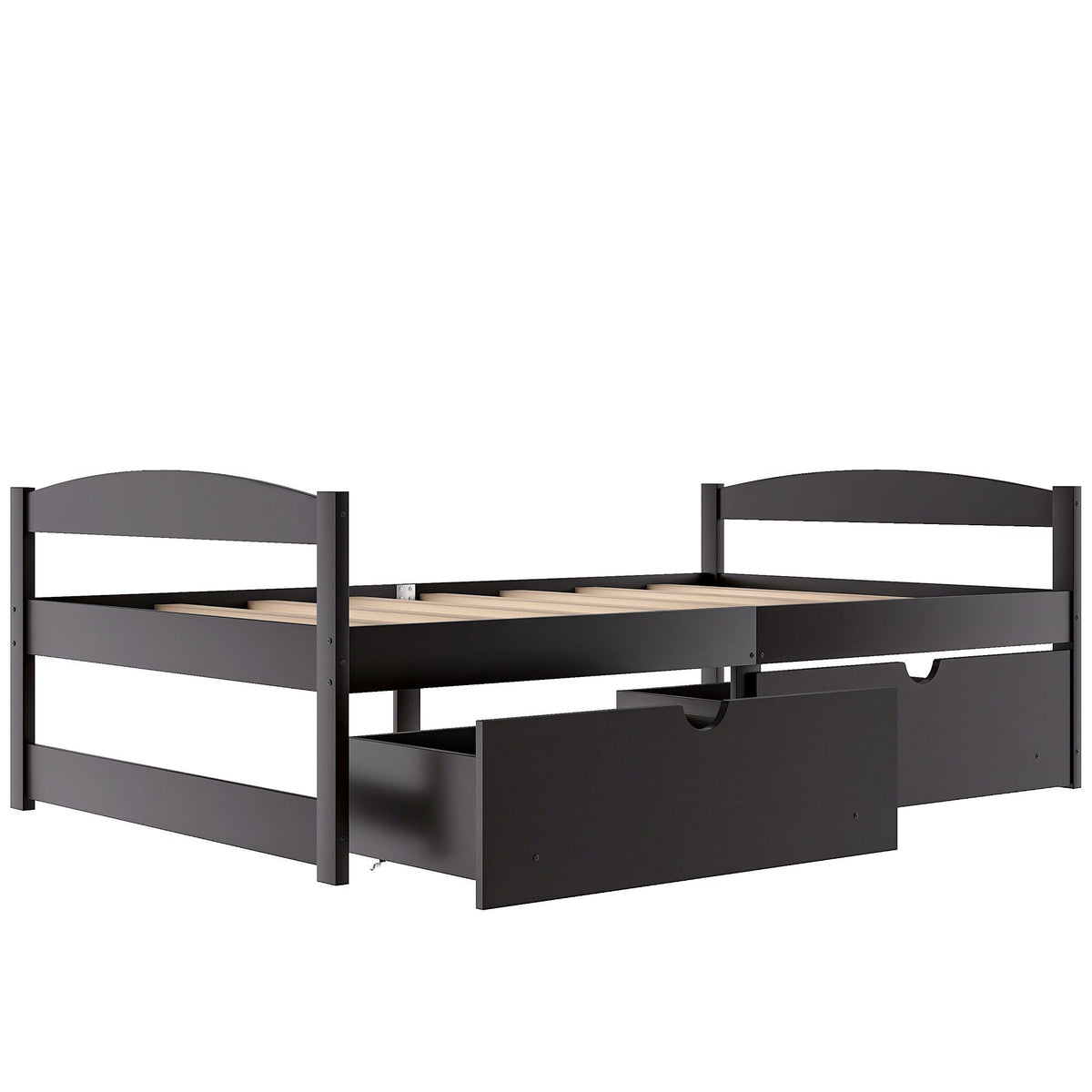 Platform bed with 2 drawers in black finish by HouseOfZazla storage bed on Tampa Home & Garden Store