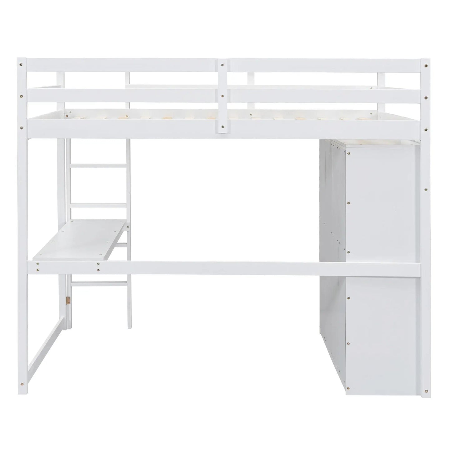 Loft bed with built-in wardrobe, shelves and drawers in white, Unique Piece Furniture on Tampa Home & Garden Store