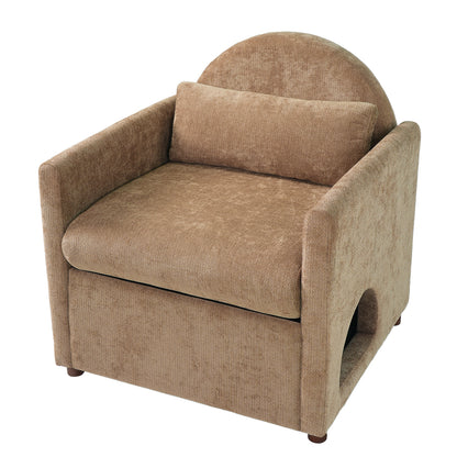 Coffee Pet Friendly Accent Chair with Hidden Pet Nook, brown upholstery, HouseOfZazla on Tampa Home & Garden Store