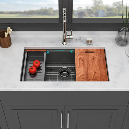 Single Bowl Workstation Sink with Stainless Steel