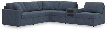 Modmax Sectional Ink blue upholstery corner sofa with built-in cupholders on Tampa Home & Garden Store
