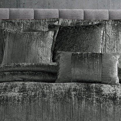 Turin and Charcoal Crinkle Velvet Seven Piece Set