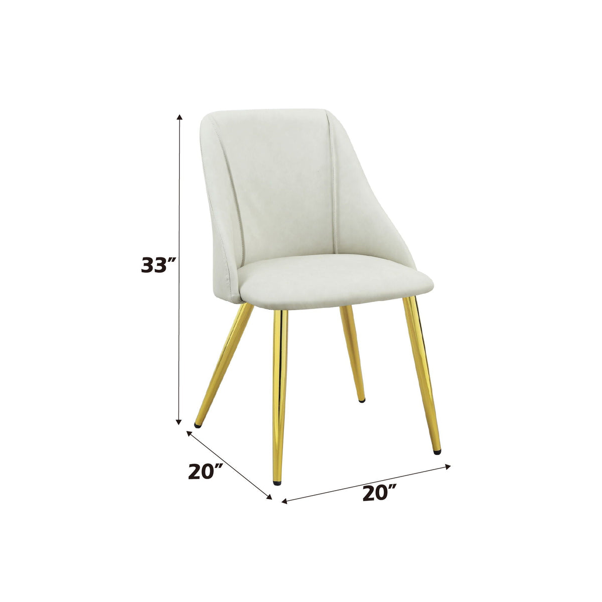 White synthetic leather side chair set of 2 with chrome legs by HouseOfZazla on Tampa Home & Garden Store