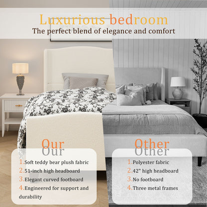 Sturdy Platform Bed Frame and a Padded Headboard
