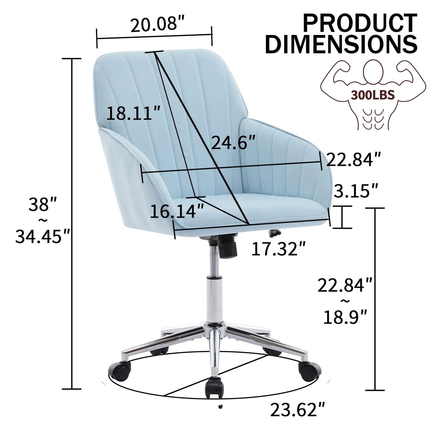 Adjustable Ergonomic Chair With Swivel Backrest