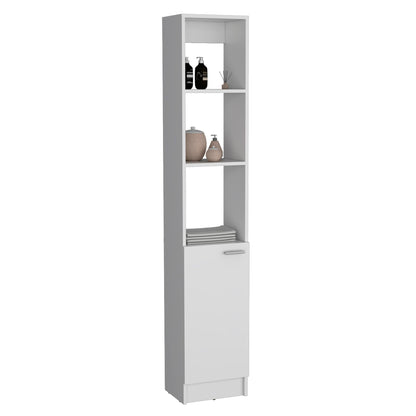 White linen cabinet with adjustable shelves, 1 door, 6 shelves on Tampa Home & Garden Store