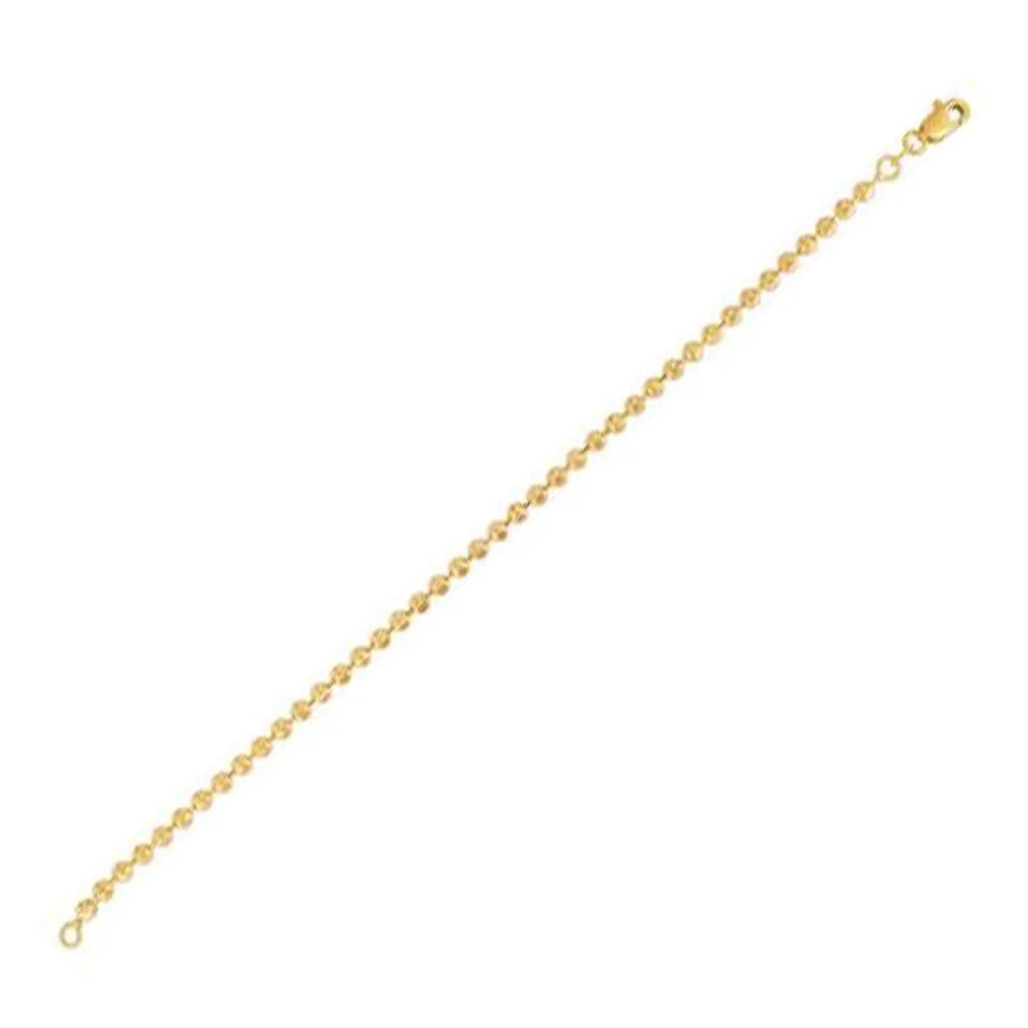 Moon Cut Bead Chain necklace in 14k yellow gold 3.00 mm on Tampa Home & Garden Store