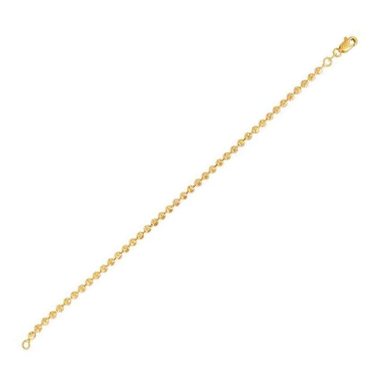 Moon Cut Bead Chain necklace in 14k yellow gold 3.00 mm on Tampa Home & Garden Store