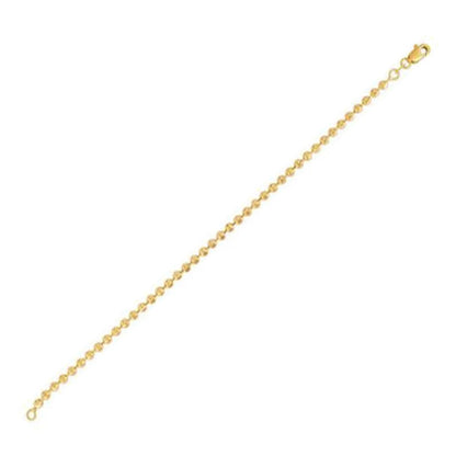 Moon Cut Bead Chain necklace in 14k yellow gold 3.00 mm on Tampa Home & Garden Store