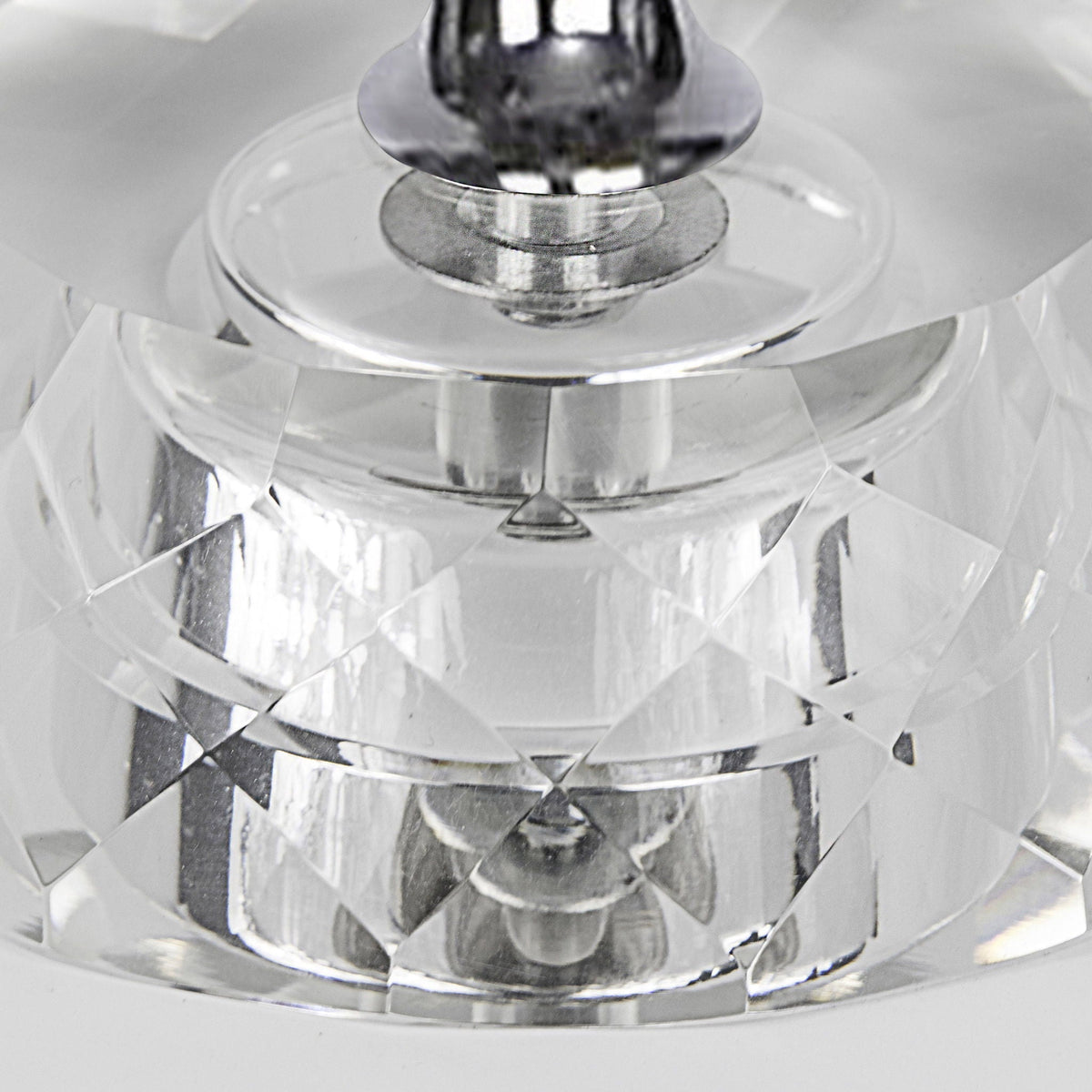 Diamond Torch crystal lamp set of 2, clear/off-white with polished nickel base on Tampa Home & Garden Store