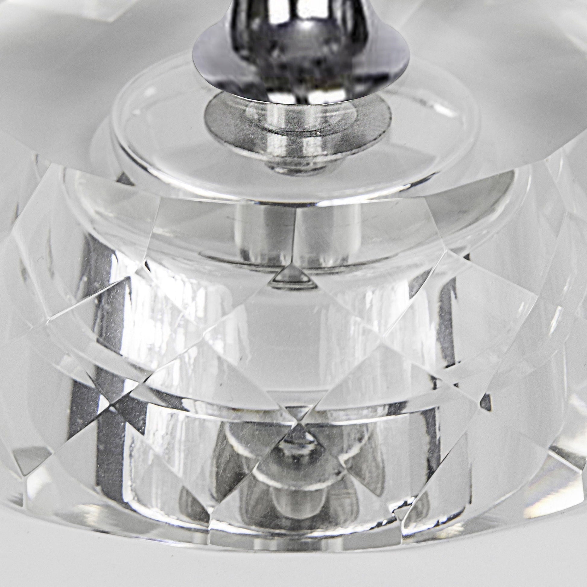 Diamond Torch crystal lamp set of 2, clear/off-white with polished nickel base on Tampa Home & Garden Store