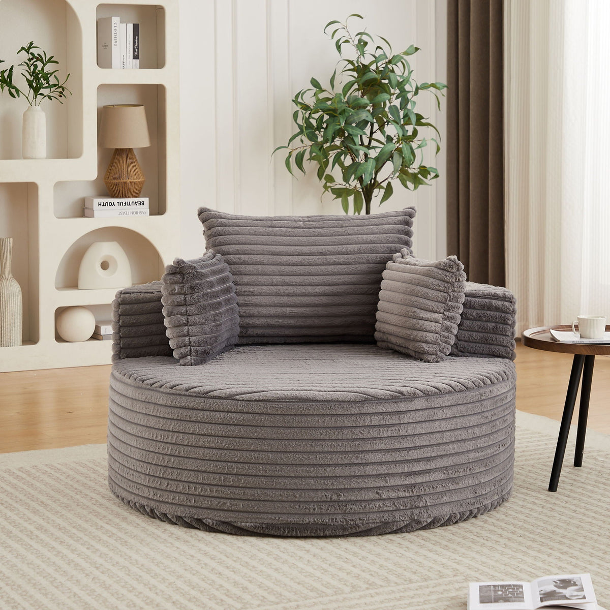 Modern single sofa with a backrest pillow