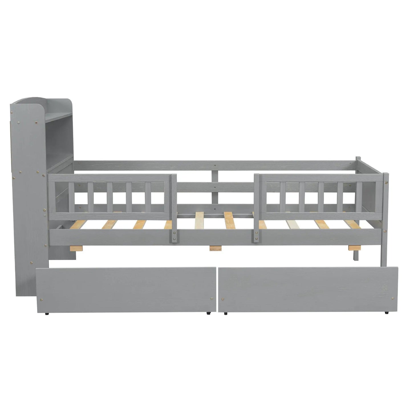 Platform Bed with LED Light and 2 Drawers