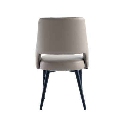 Tremont Dining Chair with Steel Frame in taupe leather, arm chair with black legs on Tampa Home & Garden Store