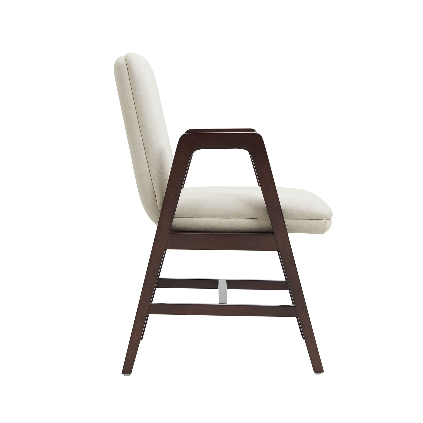 Stella Cream Armchair with Beech Wood and Cushion