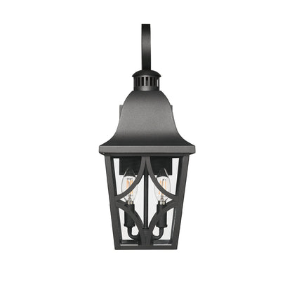 Outdoor wall light fixture black metal lantern exterior sconce with glass panels HouseOfZazla on Tampa Home & Garden Store
