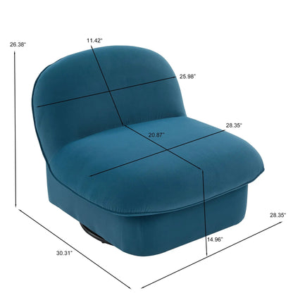 Pumpkin Shaped Swivel Accent Chair Living Room