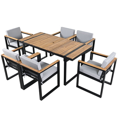 Seven Piece Outdoor Dining Table and Chair Set