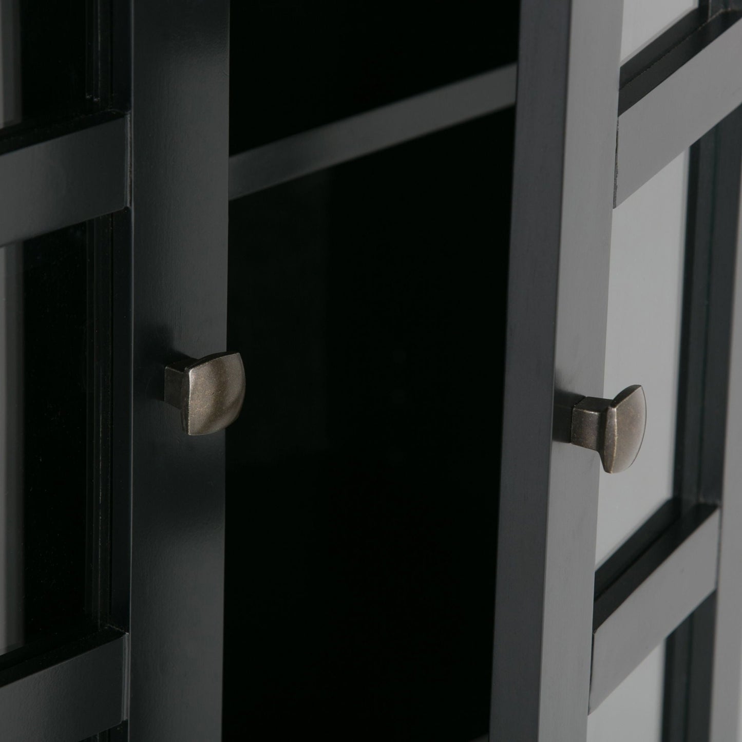 Acadian medium storage cabinet handcrafted, black finish with metal pulls, HouseOfZazla on Tampa Home & Garden Store