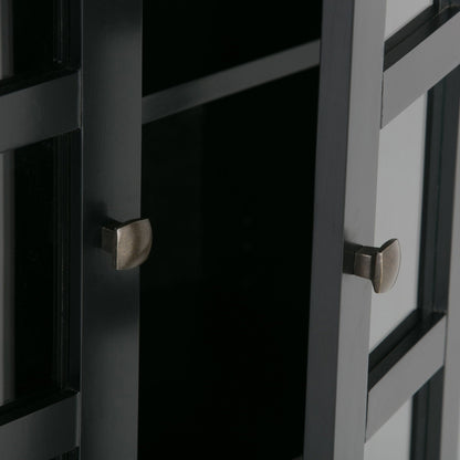 Acadian medium storage cabinet handcrafted, black finish with metal pulls, HouseOfZazla on Tampa Home & Garden Store