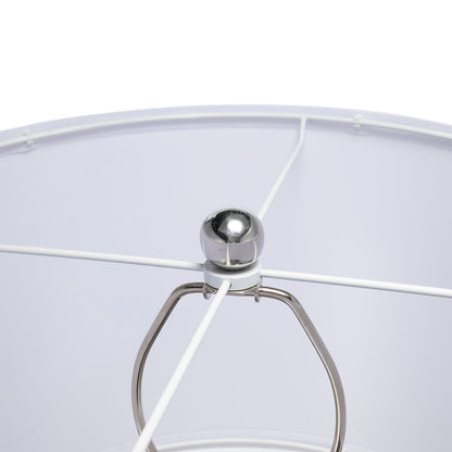 Table lamp D15x29.3, white shade with chrome ball finial and metal frame HouseOfZazla on Tampa Home & Garden Store