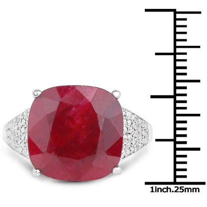 Ring: 14.47ct dyed ruby and white topaz in .925 sterling silver with pave band on Tampa Home & Garden Store