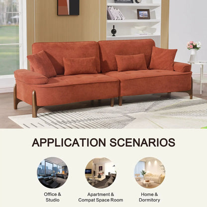 Comfortable Deep Seated Sofa With Pillows in terracotta fabric by Unique Piece Furniture on Tampa Home & Garden Store