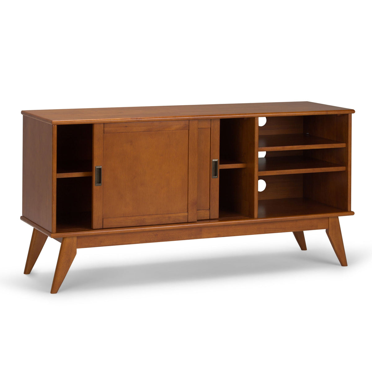Handcrafted Mid Century TV Stand and Storage in wood finish with shelves by HouseOfZazla on Tampa Home & Garden Store
