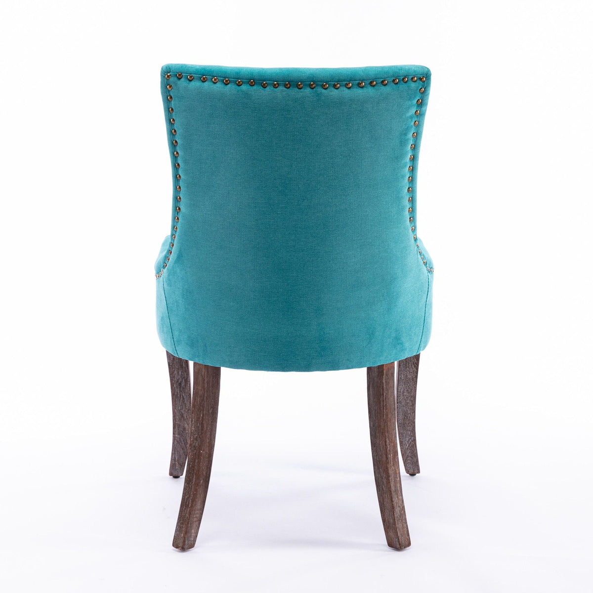 Ultra Side Dining Chair Nail Head teal velvet with brass studs HouseOfZazla set of 2 on Tampa Home & Garden Store