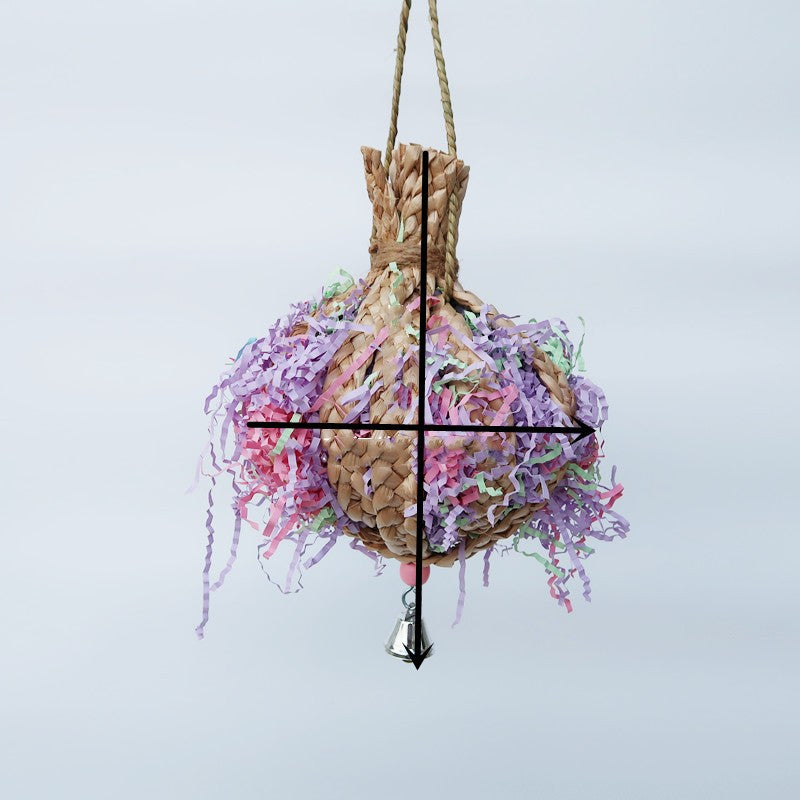 Drawing Straw Rope Toy Parrot Paper, woven straw body with pastel shredded paper on Tampa Home & Garden Store